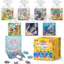 WWN Magnetic Puzzle Party Favors for Kids: 24-Pack Bulk Magnetic Puzzle Books, Toddler Travel Toys for Car Airplane, Birthday Party Supplies, School Classroom Prizes, Stocking Stuffers for Girls Boys