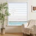 JIANGPIN TEXTILE Cordless Zebra Blinds Window Blind Zebra Shade Blinds for Windows Roller Sheer Shades Privacy Light Filtering Shades for Home Kitchen Bathroom (Width 37'' X Height 72'' White)