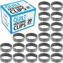 Impresa Sewing & Quilting Supplies Quilt Clips - 1 in Tall x 3 in Dia, 20-Pack, Gray Plastic - Machine Quilting Clips & Clamps - Large Plastic Quilt Rings & Frame Roll Clamps