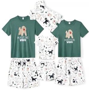 PATPAT Christmas Family Matching Short Sleeve Pajama Sets - Perfect for Family Photos & Holiday Celebrations, Size 3-4Y