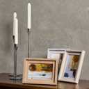 Picture Frame Set, 4x6 Photo Frames with Foldable Stand, Stylish Tabletop Display, Durable Wood Design, 3Pcs, Brown, Marble, Natural Wood Color