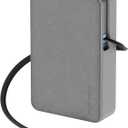 myCharge RetractaCharger 10000mAh Power Bank – 28" Retractable USB-C Cable | 30W PD Fast Charging | Digital Battery Display | USB-C/A Ports | Up to 60 Hrs Extra Power | Premium Grey Fabric