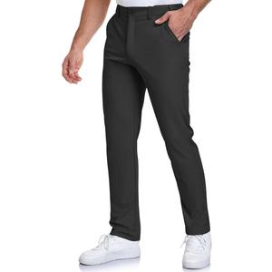 SPOSULEI Men's Golf Pants Stretch Lightweight Waist Elastic Work Business Dress Pants with 4 Pockets (36W x 30L, Black)