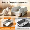AIPERRO Stainless Steel Litter Box 2 Pack Metal Cat Litter Boxes with Lid