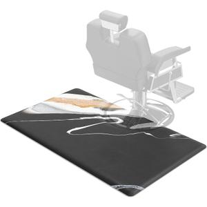 OmySalon Salon Mat for Hair Stylist Anti Fatigue, 3 ft. x 5 ft. Comfort Barber Floor Mat with Round Cutout, Hairdresser Standing Matt, Anti-Slip Easy Cleaning