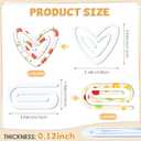 20 Pack Acrylic Sublimation Blanks Paper Clips Jumbo Set 4x2 Inch Sublimation Bookmarks and 3.2x3 Inch Heart Clear Paperclips for School Classroom Office Home DIY Supplies