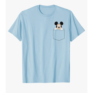 Disney Adult Classic Fit Mickey Mouse T-Shirt - Blue Cotton Crew Neck, ODNY-2045 Size L