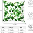 St Patricks Day Pillow Covers 18x18 Set of 2 Green Shamrock Saint Patricks Day Decorative Throw Pillow Cover Cotton Cushion Case for Sofa Couch Farmhouse Indoor Outdoor Decorations