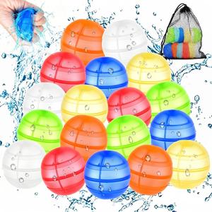 Reusable Water Balloons for Kids, 12 Pack Magnet-Free Safety Self Sealing Water Balls, Quick Fill Silicone Splatter Balls with Mesh Bag, Eco-Friendly Outdoor Summer Toys for Pool Backyard Beach