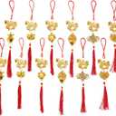 12 PCS 2026 Year of The Horse Chinese New Year Decorations,11.79 Inch Tassel Ornaments with Horse Feng Shui Lucky Charms for Cars Doors Windows Bonsais for Wealth Success Good Luck