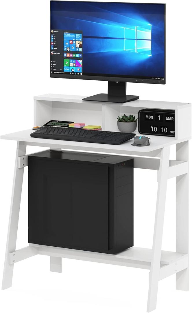 Furinno Simplistic A Frame Computer Desk, Regular, White (32" Wide A-Frame Design)