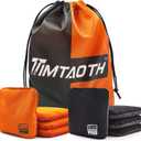 Dual Sided Corn Hole Bags Professional Cornhole Bags Set of 8 Regulation Corn Hole Bean Bags Slick and Stick (black and orange)