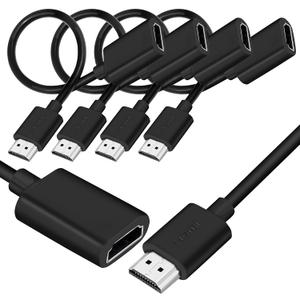 SaiTech IT 4 Pack 19 Pin Male to Female HDMI Extension Cable Support 4K 1080P HDMI Extender Adapter Compatible for TV Stick DVD HDTV LCD HD TV  (1FT, Black)