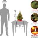 National Tree Company 24 in Pre-Lit Majestic Fir Mini Artificial Christmas Tree, 35 Clear Lights, 71 Tips, Red Cloth Base, Green