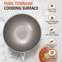 Titanium Wok Pan with Lid 12" Non-Toxic PFAS-Free Woks & Stir-fry Pans, Tri-Ply Titanium & Stainless Steel, Induction & Dishwasher Safe
