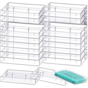 Wenqik 30 Pcs Audio Cassette Storage Cases Plastic Cassette Tape Cases Blank Voice Recording Cassette Tape Holder Clear Music Casette Box Organizer Audio Cassette Storage Products for Art Collection