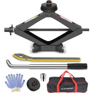 Car Jack for Tesla, 2.5 Ton Car Scissor Jack Kit for Tesla Model Y Model 3/S/X, Tire Changing Kit with 2 Tesla Specific Jack Pads (Black)