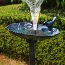 Water Fountain and Birdbath Solar Powered Polyresin Vintage Bronze/Green Outdoor Pond Fountain Combo Set Freestanding Bird Feeders for Garden Patio Deck or Yard