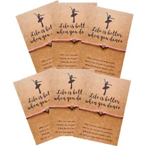 Lemua Dance Bracelet Gifts Ballet Bracelet Jewelry for Granddaughter Daughter Niece (6pcs)