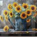 fzxwyishu Tempered Glass Backsplash for Kitchen,Stove Splashback Protector Sunflower Design | Heat-Resistant Splash Board, Kitchen Wall Decoration, 30"L x 20"W
