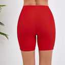 JOYBIK Women's Boyshorts High Waisted Swim Board Shorts Red M (Red, M)
