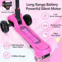 Electric Scooter for Kids Ages 3-12, Full Body Lights Up, Wide Deck, 3 Adjustable Heights, 5MPH Safe Speed, 90min Riding, Foldable 3 Wheel Electric Scooter for Kids Boys Girls Toddler