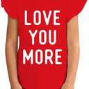 Family Valentines Shirts Couples Matching Valentine T-Shirt Love You More Mommy and Me Tee Tops (Red)