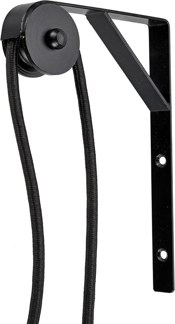 Aspen Creative 21005A, Wall Mount Bracket and Pulley for Pendant Light in Matte Black Finish, 4-3/4" Deep x 7" High, 1 Pack