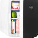 Cooluli 10L Mini Fridge for Bedroom, Car, Office Desk & Dorm - Portable Thermoelectric Cooler & Warmer for Food, Drinks, Skincare - AC/DC Refrigerator with Glass Front, Black