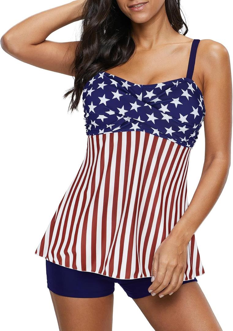 Zando Womens Swimsuits 2 Piece 2025 Tankini Bathing Suits Swim Suits for Women Swimwear Bathing Suit Top with Boyshorts, Size XXL