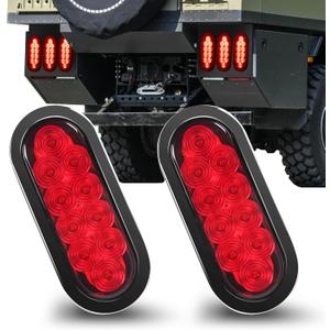 MAXXHAUL 80684 6" LED Submersible Oval LED Stop/Turn Trailer Tail Light, 2 Pack