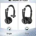 COSMUSIS Wireless Headset with Mic for Work, Bluetooth 5.3 Headsets with Microphone and Detachable Earpads, 50H Playtime with Charging Base, Noise Cancelling Headphones for Work with Mic Mute