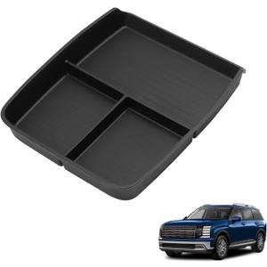 smabee Lower Center Console Organizer Tray for Hyundai Palisade 2026 Accessories Under Center Console Organizer Insert TPE Interior Black