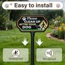 Please Clean Up After Your Dog Sign for Yard - 10*5 inch/37" Extra Tall Dog Poop Sign with Adjustable Stake - Rust-Free Aluminum, UV Protected, Weatherproof No Dog Pooping Sign for Lawn, Garden & Sidewalk