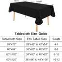 Homing Rectangle Vinyl Tablecloth, Waterproof Spillproof Plastic Flannel Backed Table Cloth, Wipe Clean Table Cover for Dining, Buffet Parties and Camping (Black, 60" x 84")