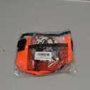 Dog Training Treat Pouch, Training + Walk Kit, Easy Clean Seperate Treat Storage, 3/4 Cup Each Side, Crossbody, Clip On, Waist, Magnetic, Poop Bag & Waste Clip, Hands Free- Flour. Orange Small 5x5