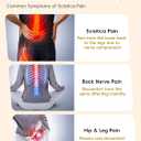 Sciatica Pain Relief Devices Deep Tissue Massager with Multi-Mode Technology, Heat & Light, Targeted Relief for Sciatic Nerve & Lower Back Pain (White)