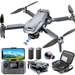 Drone with 4K Camera RC Quadcopter for Adults, 1640ft Long Range Video Transmission, 3-Axis Gimbal, 46Mins Flight Time GPS Auto Return and Follow Me, Circle Fly, Waypoint Fly, Altitude Hold (Grey)