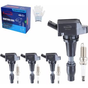 UF764 High-Performance Ignition Coils & Iridium Spark Plugs Set of 4 Compatible with 2015-2019 Hyundai Sonata/Santa Fe/Tucson, Kia Optima/Sorento/Sportage/Stinger (UF764)