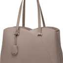 LOVEVOOK Teacher Tote Bag for Women, Work Bags Laptop Bag, Professional 17.3 Inch Leather Computer Bag, Large Purses Handbag Briefcase, Taupe