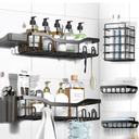 NESOMI Shower Caddy Adhesive Shower Organizer 7-Pack, Rustproof Stainless Steel Bathroom Shelves, Large Capacity No-Drill Rack Storage Accessories with Soap Dish Toothbrush Holder &24 Hooks Home Decor : Home & Kitchen