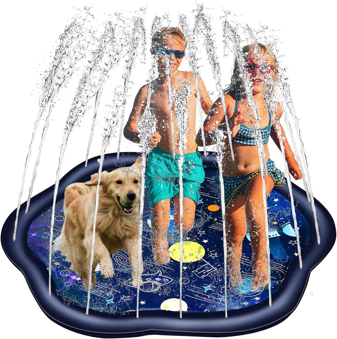 Future Way Durable Splash Pad for Toddlers Ages 18 Months+, Outdoor Water Toys for Backyard, Starry Sprinkler for Kids, 67 inch