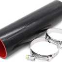 ID 3inch 4-Ply Straight Coupler Silicone Hose 5mm Thickness 12inch Length With 2 X Stainless Steel T-clamps (3inch(76mm))