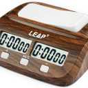 LEAP Chess Clock Digital Chess Timer Professional for Board Games Timer with Alarm Function (Official Store) Wood Appearance