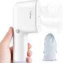 Travel Steamer for Clothes, Fashion Portable Handheld Garment Steamer for Clothes, 15S Heat Up, Min Steamer  Iron 2 In 1, 1.1lbs, Fabric Wrinkle Remover for All Clothes, White,120V