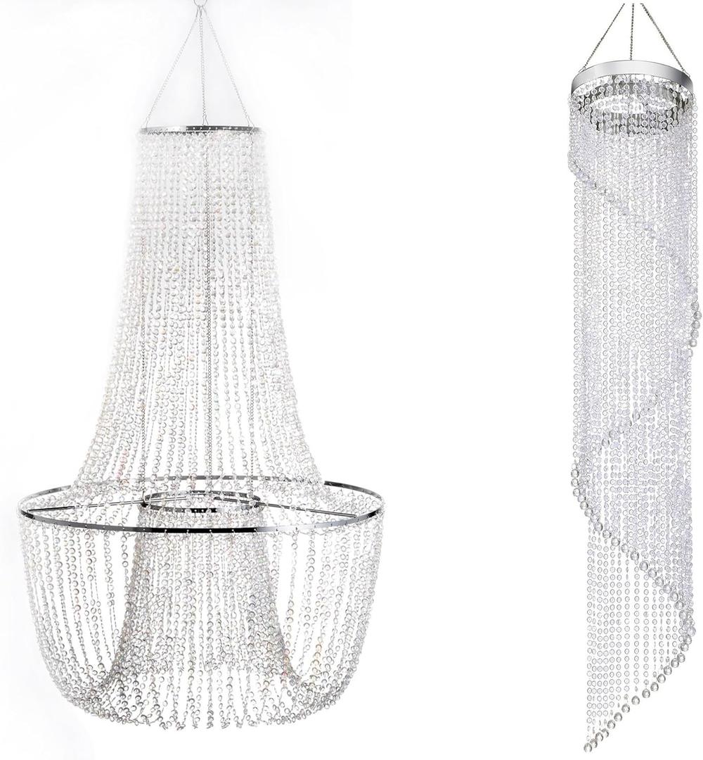FlavorThings Beaded Chandeliers (Spiral Chandelier +French Empire Chandelier)