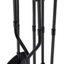 AMAGABELI GARDEN & HOME 5 Pcs Fireplace Tools Set 31" Wrought Iron Handle Large Fire Tool Set and Holder Indoor Outdoor Fireset Fire Pit Stand Poker Shovel Brush Wood Stove Log Tongs Accessories (Black)
