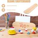 3 x Blank Skateboard Deck 16.92In DIY Kids Painting Toy Unfinished Maple Wood Replacement Deck with Pre-Drilled Holes for Skateboard Assembly