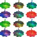 3D Printed Fidget Star with Detachable Handle,12 Pcs Colorful Fractal Expanded Hexagon Whirling Spiral Star Shaped Sensory Toys for Stress Relief Gifts for Kids