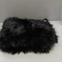 Table Runner, Modern Black Dresser Fur Table Runners for Christmas Wedding Party Holiday Birthday Home Farmhouse Dining Coffee Table Decor, Decoration Rug Bed Runner for Table 11.8x59.1 inch